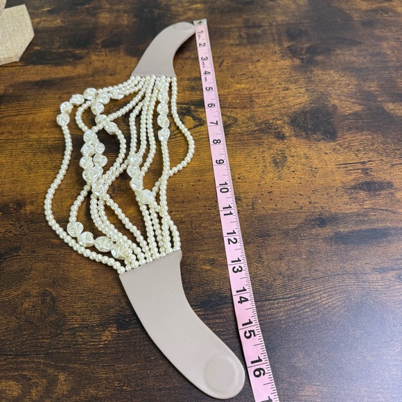 Fairchild Baldwin BELLA Necklace Baroque Pearl Leather Choker Collar 16 Inch - Picture 8 of 16